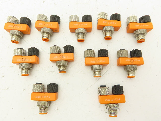 Lumberg ASBS 2 M12-4 Sensor Splitter 4-Pole T-Connector M12 Plug Lot of 11