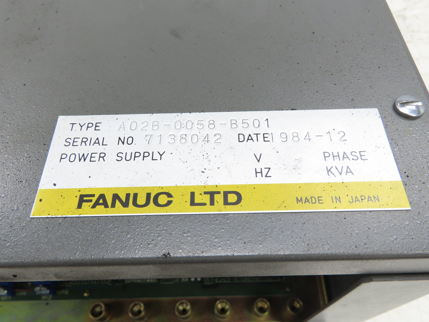 Fanuc A02B-0058-B501 PLC Power Supply Controller Unit Chassis