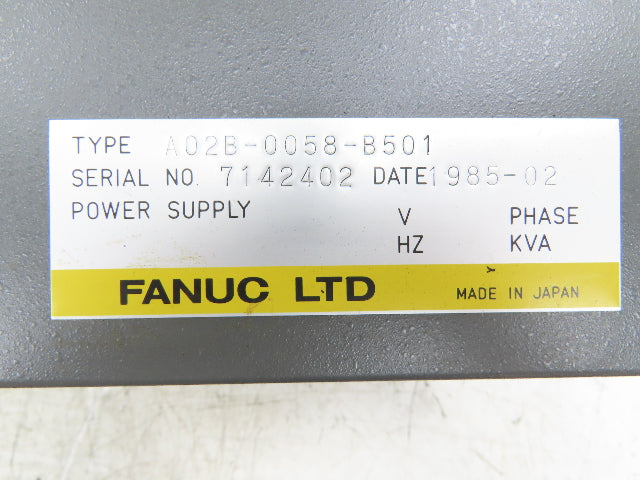 Fanuc A02B-0058-B501 PLC Power Supply Controller Unit Chassis