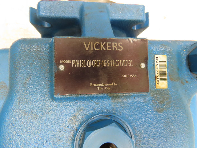 Vickers PVH131QICRCF16S11C21V1731 Hydraulic Double Pump 41GPM Piston 43GPM Vane