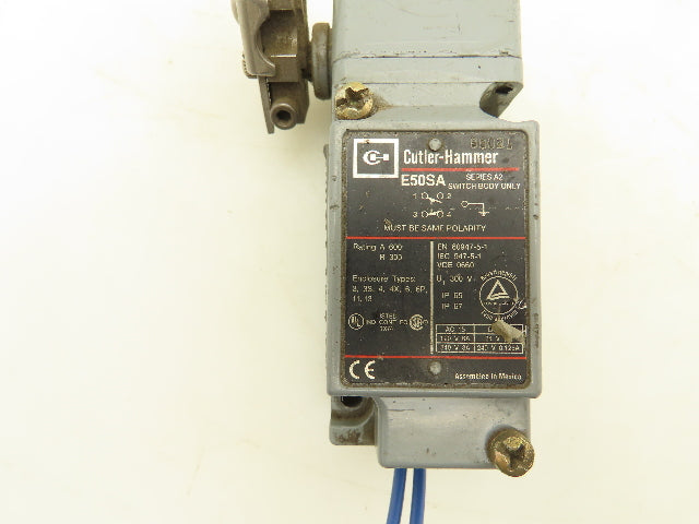 Cutler Hammer E50SA Limit Switch E50DR1 Operating Head Roller Arm 5° Pretravel