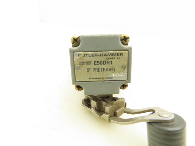 Cutler Hammer E50SA Limit Switch E50DR1 Operating Head Roller Arm 5° Pretravel