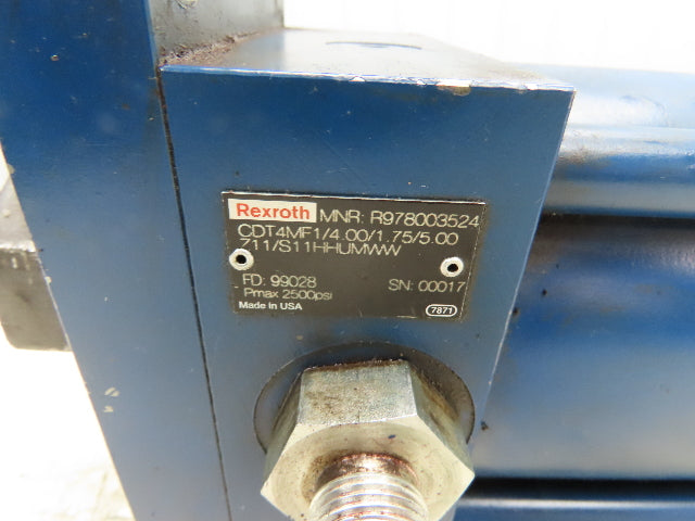 Rexroth CDT4MF1 Hydraulic Cylinder 4" Bore 5" Stroke 2500 PSI Flange Mount