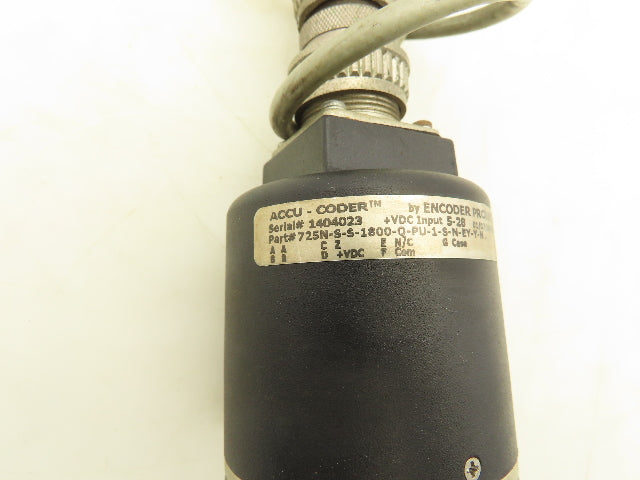 Accu-Coder 725N-S-S-1800-Q-PU-1-S-N-EY-Y-N Rotary Encoder 5-28V 1800CPR