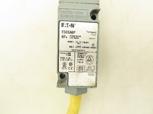 Eaton E50SA6P Factory Sealed Limit Switch E50DW1 Head 22" Cord