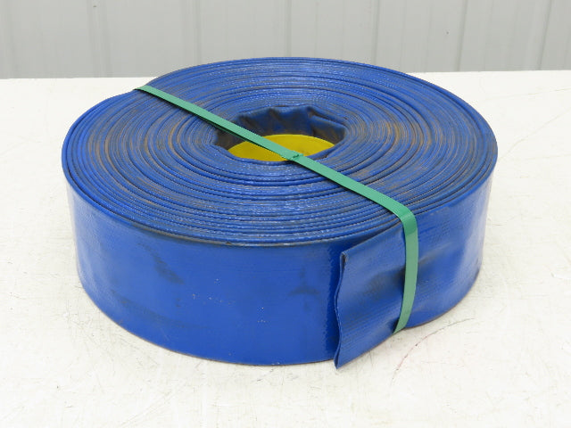 3" Layflat Blue PVC Water Delivery Irrigation Discharge Hose 100'