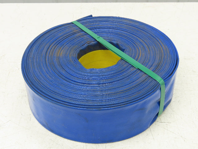 3" Layflat Blue PVC Water Delivery Irrigation Discharge Hose 100'
