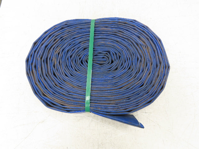 3" Layflat Blue PVC Water Delivery Irrigation Discharge Hose 90'