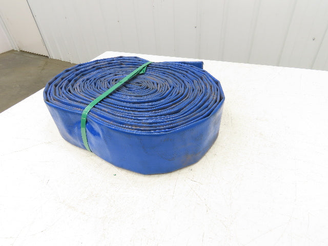 3" Layflat Blue PVC Water Delivery Irrigation Discharge Hose 90'