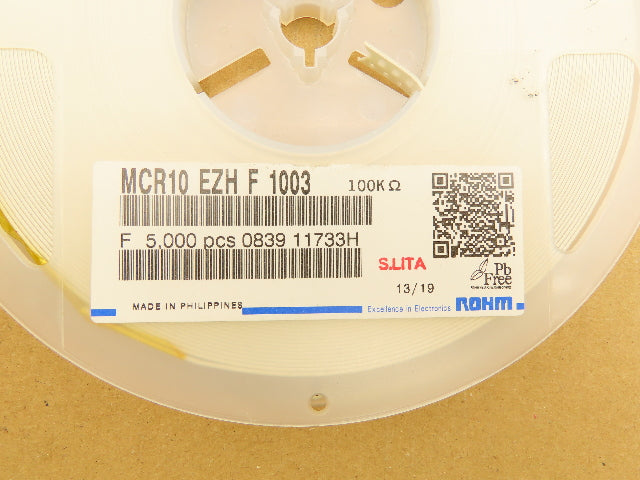 Rohm MCR10EZHF1003 Chip Resistor Tape And Reel 100 kOhms ± 1% 5000 Pcs