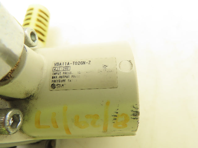 SMC VBA11A-T02GN-Z Pneumatic Booster Regulator Spool Valve 1/4" NPT