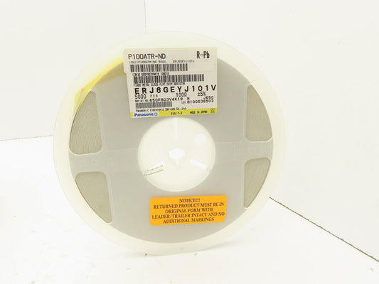 Panasonic ERJ6GEYJ101V Fixed Metal Glaze Flat Chip Resistor 100 Ohms 5000 Pcs