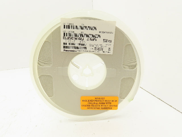 Panasonic ECJ2VC1H102J Ceramic Capacitors 1000 Pf ±5% 50V 5000 Pcs