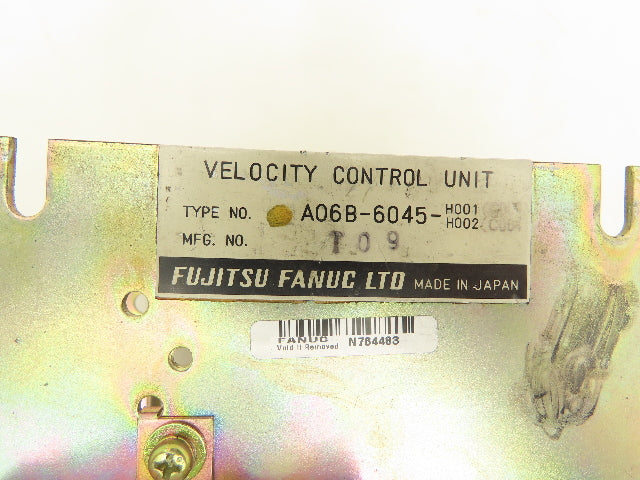 Fanuc A06B-6045-H001/H002 Velocity Control Unit No Circuit Board