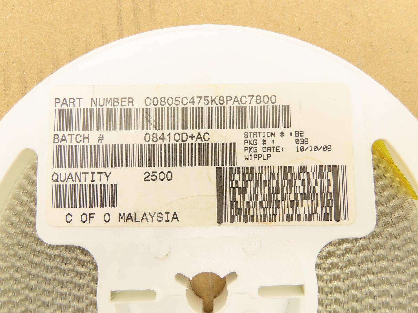 Kemet C0805C475K8PAC7800 Ceramic Capacitors 4.7 µF ± 10% 10V 2500 Pieces