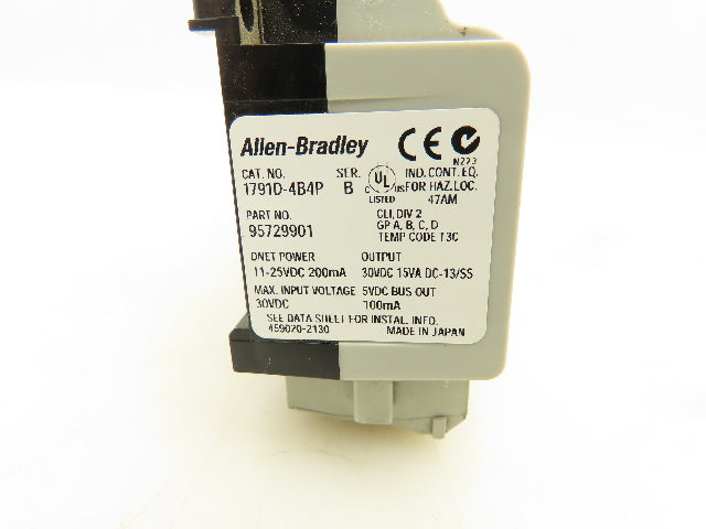 Allen Bradley 1791D-4B4P DeviceNet 4 Channel I/O PLC Module Ser B Lot of 2