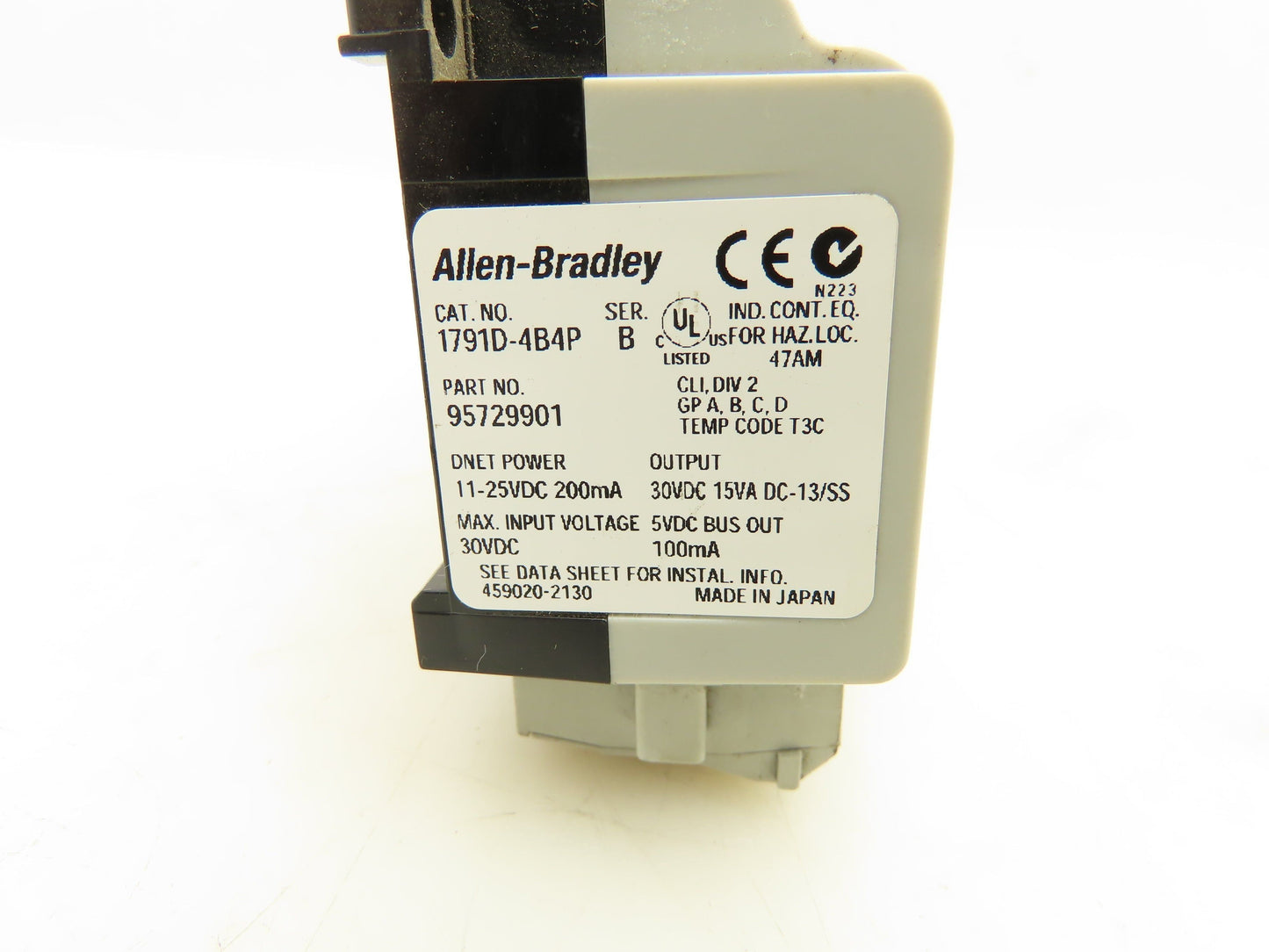 Allen Bradley 1791D-4B4P DeviceNet 4 Channel I/O PLC Module Ser B Lot of 2