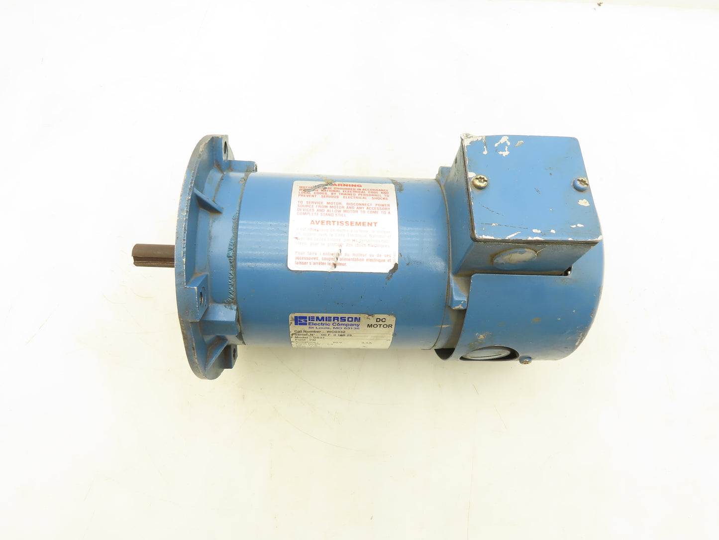 Emerson WC0332 Permanent Magnet DC Motor 90V 3.4A 1/3Hp 1750RPM 56C TEFC