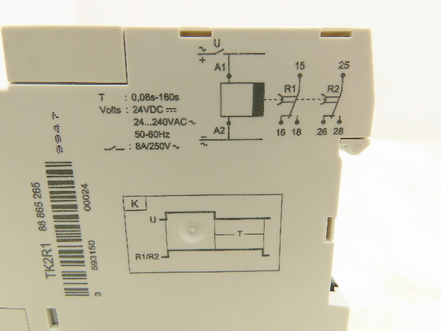 Crouzet TK2R1 Time Delay Relay 0.08-160s 240VAC 8A 24VDC Coil