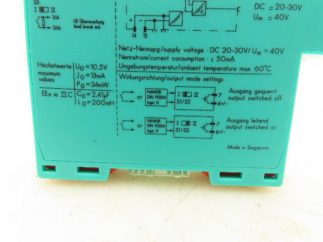 Pepper Fuchs KFDS-SOT2-Ex2 Switch Amplifier 2-Channel Isolated 20-30VDC