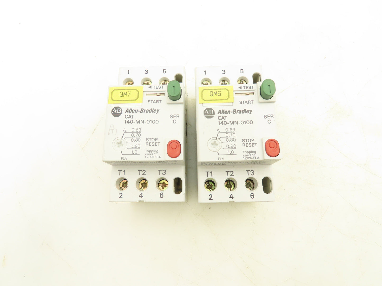 Allen Bradley 140-MN-0100 Manual Motor Starter 600V 2.5A 3 Phase Lot Of 2