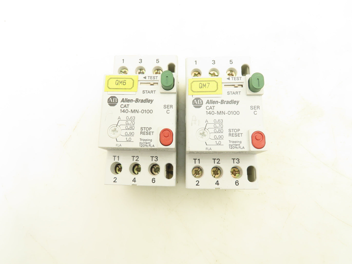Allen Bradley 140-MN-0100 Manual Motor Starter 600V 2.5A 3 Phase Lot Of 2