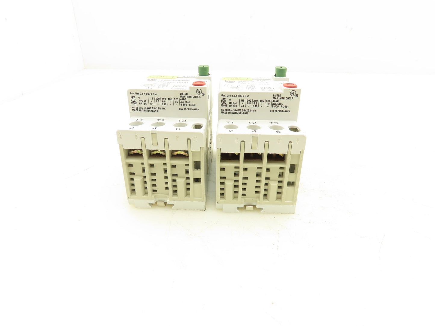 Allen Bradley 140-MN-0100 Manual Motor Starter 600V 2.5A 3 Phase Lot Of 2