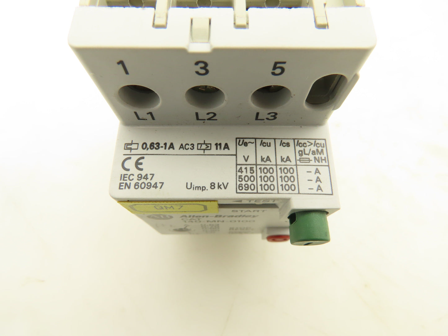 Allen Bradley 140-MN-0100 Manual Motor Starter 600V 2.5A 3 Phase Lot Of 2