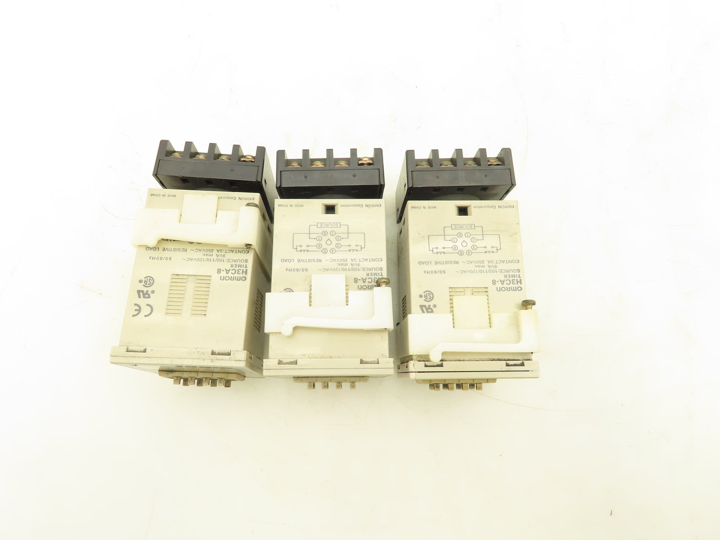 Omron H3CA-8 7-Range Timer Relay Module 120V 8-Pin Socket Lot of 3