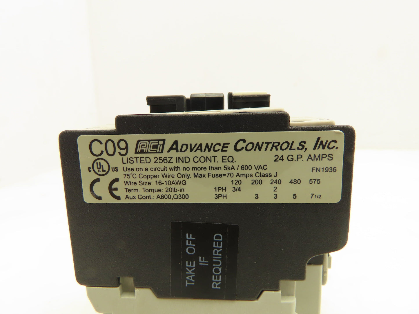 ACI C09.310-120 Motor Starter Contactor 5Hp 480V 3Ph 120 VAC Coil Lot of 4