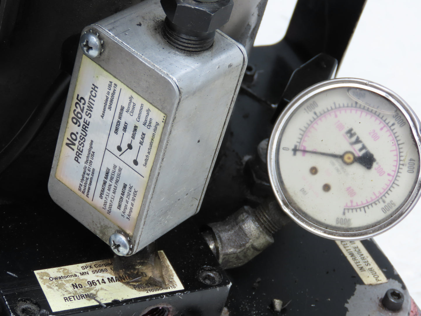 SPX Hytec 100888 Hydraulic Power Workholding Pump Unit 2.5gal 115V