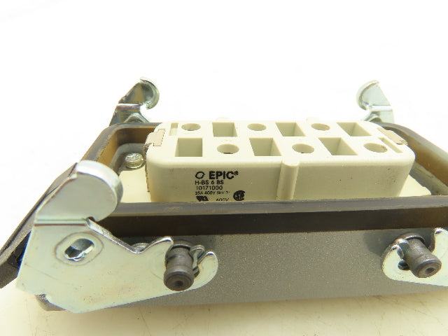 EPIC H-BS 6 SS Connector 6 Pin Plug Male/Female Hood Housing Set 35A 400V