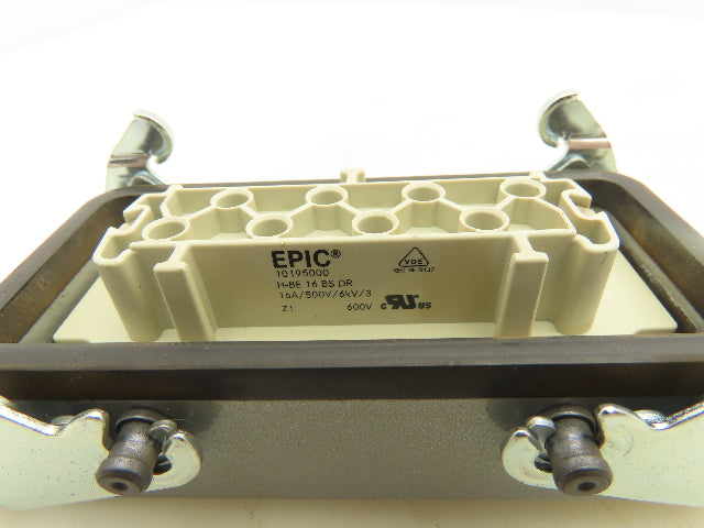 Epic H-BE 16 SS DR Connector 16 Pin Plug Male/Female Hood Housing Set 16A 500V