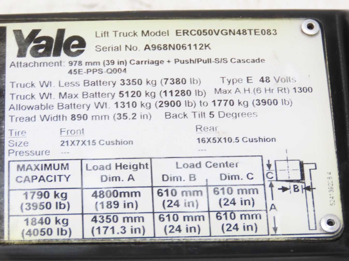 Yale VAL1410-3104-218 Forklift Hydraulic Control Valve Unit