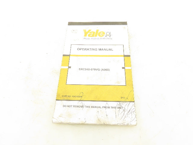 Yale ERC045-070VG Electric Forklift ERC050VGN48TE083 Operating Manual