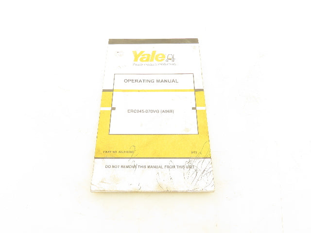 Yale ERC045-070VG Electric Forklift ERC050VGN48TE083 Operating Manual