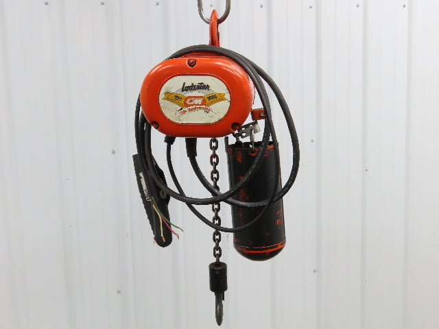 CM Lodestar A Electric Chain Hoist 1/8 Ton 250 LB 32 FPM 9' Lift 7' Control 3PH