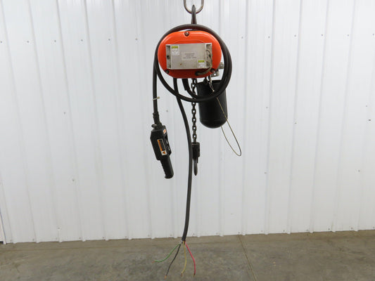 CM Lodestar Electric Chain Hoist 1/8 Ton 32 FPM Variable Speed 9' Lift 460V