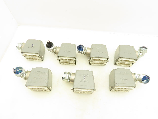 GW Connect GWD32 Heavy Duty Power Connector Male 32 Pin Hood Side Entry Lot Of 7