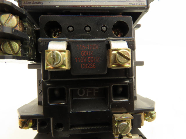 Allen Bradley 509-AOXD Starter Non Reversing 120V Coil 600VAC 18A 1HP Ser.B