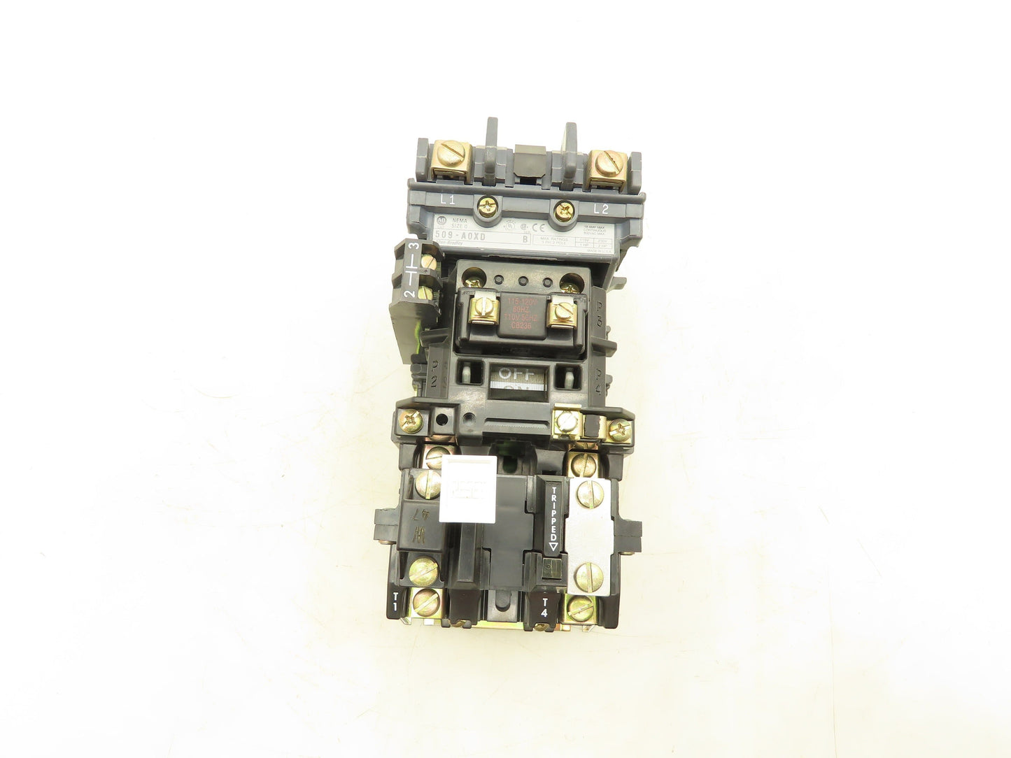 Allen Bradley 509-AOXD Starter Non Reversing 120V Coil 600VAC 18A 1HP Ser.B