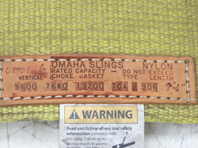 Omaha 6" Nylon Triangle Choker Lifting Sling 7680-19200Lbs 9' 6"L