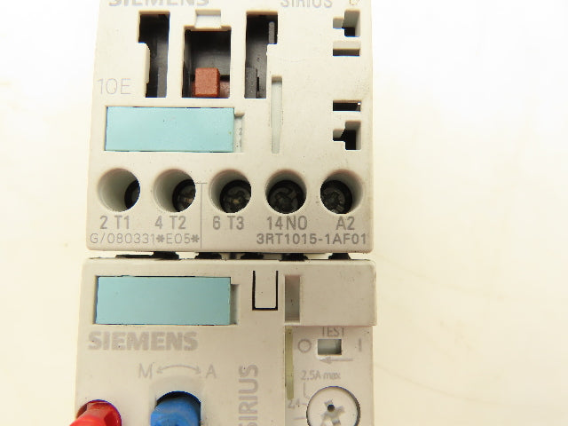 Siemens 3RT1015-1AF01 Contactor 110VAC 7A 3 Pole 1NO With Relay 1.8-2.5A 600V