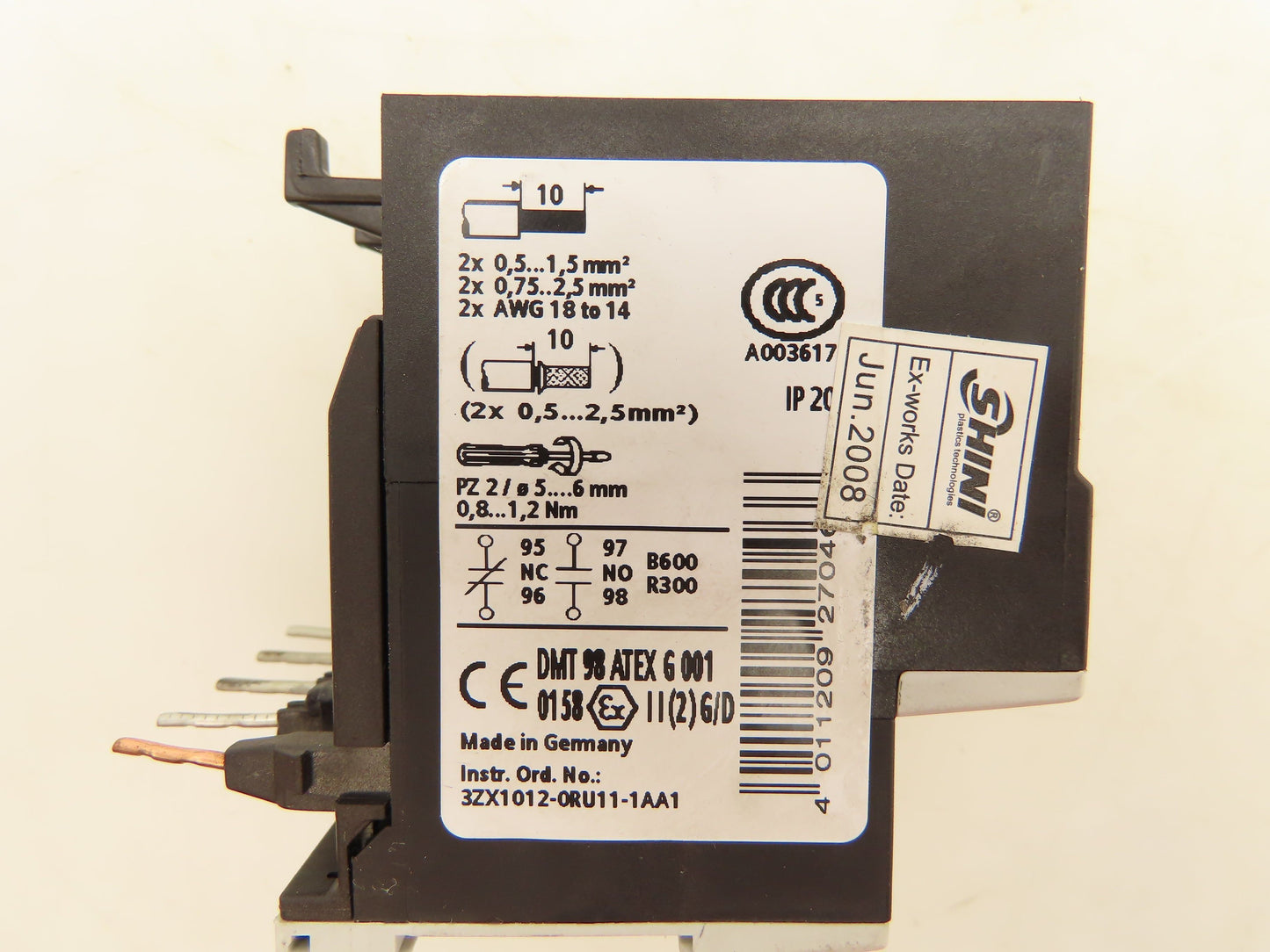 Siemens 3RU1116-1KB0 Overload Relay Motor Protection 9-12A 690V 1NO 1NC