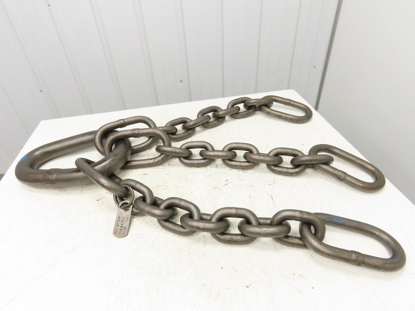 62T Sz 1 Grade 8 Steel 3-Leg Chain Lifting Rigging Sling 3' 10" Reach WLL 124700
