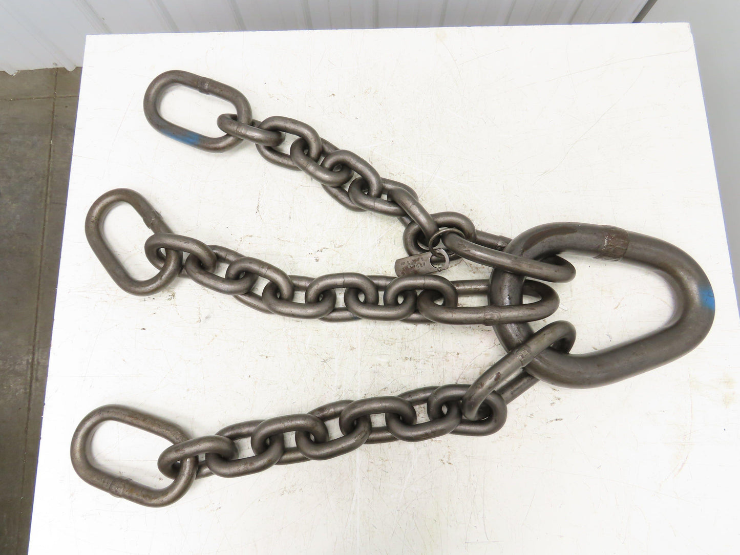 62T Sz 1 Grade 8 Steel 3-Leg Chain Lifting Rigging Sling 3' 10" Reach WLL 124700