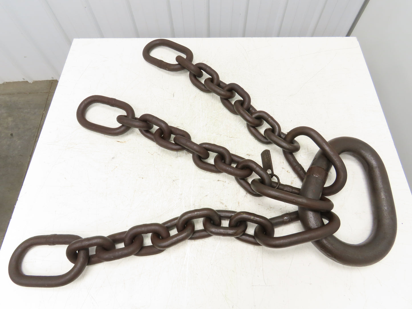 62T Sz 1 Grade 8 Steel 3-Leg Chain Lifting Rigging Sling 3' 10" Reach WLL 124700