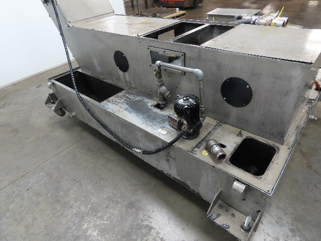 Syst Scraper Belt Chip Conveyor Coolant Recovery 3-Pump Filtration Tank