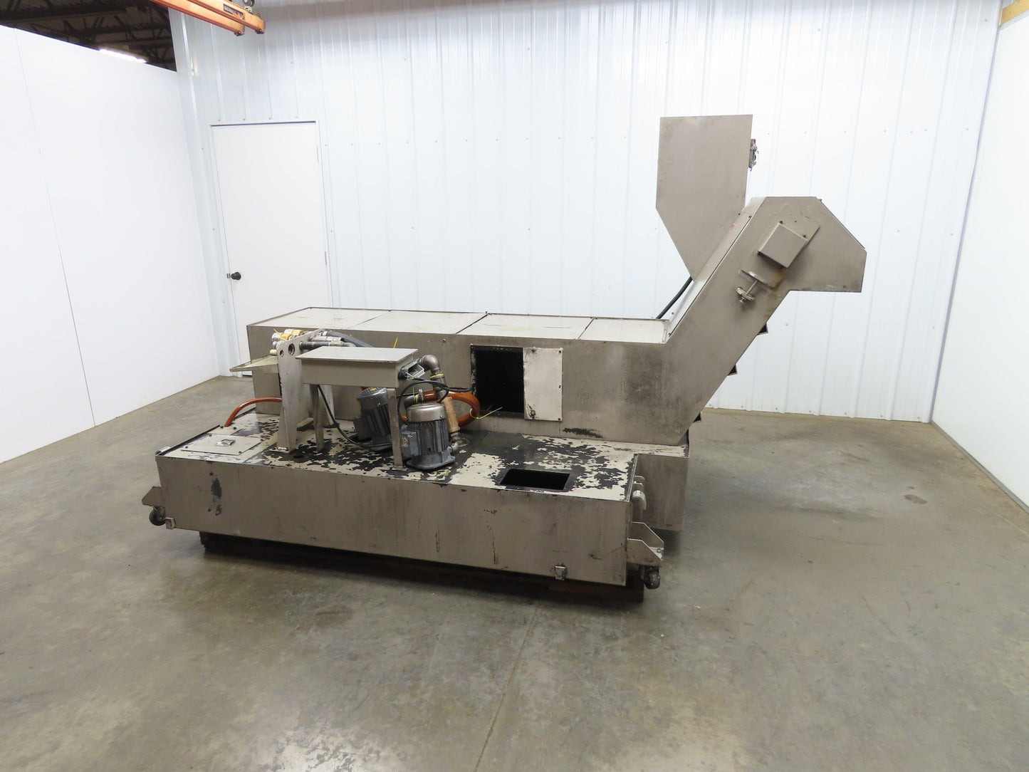 Syst Scraper Belt Chip Conveyor Coolant Recovery 3-Pump Filtration Tank