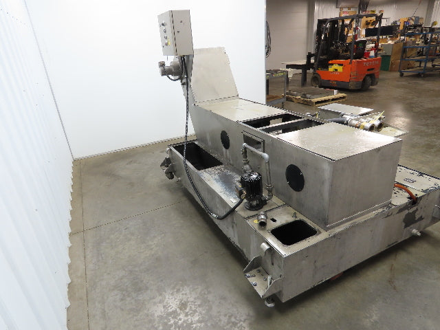 Syst Scraper Belt Chip Conveyor Coolant Recovery 3-Pump Filtration Tank